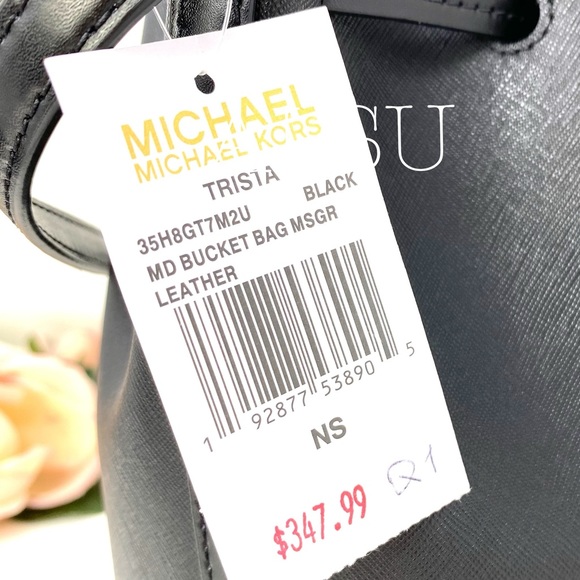 Michael Kors Trista Medium Bucket Bag Le Black - Picture 8 of 8